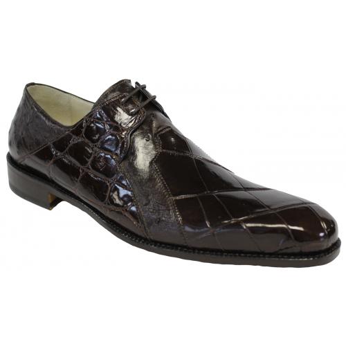 Fennix Italy 3425 Chocolate Brown Genuine Alligator / Ostrich Shoes